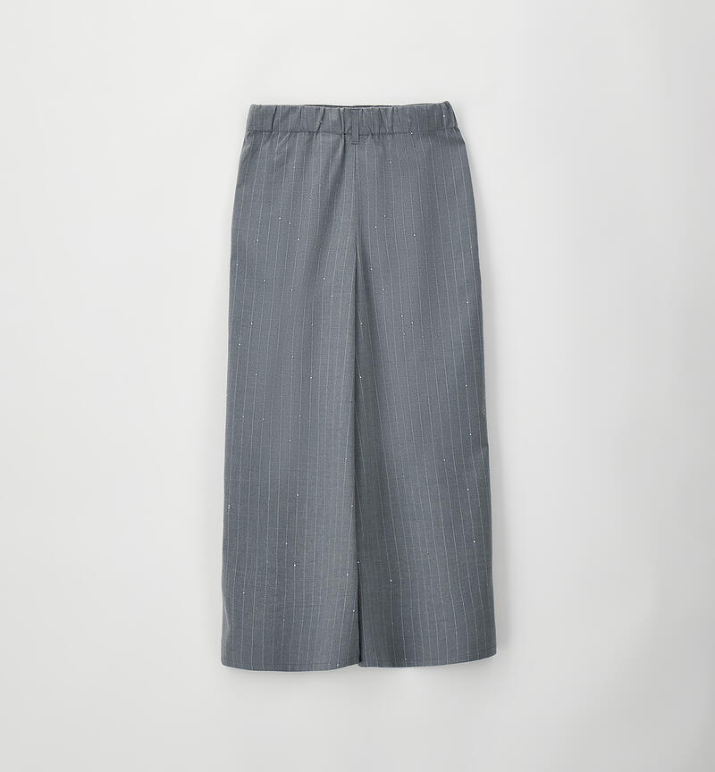 Pantalone palazzo ragazza GRIGIO MELANGE-8967