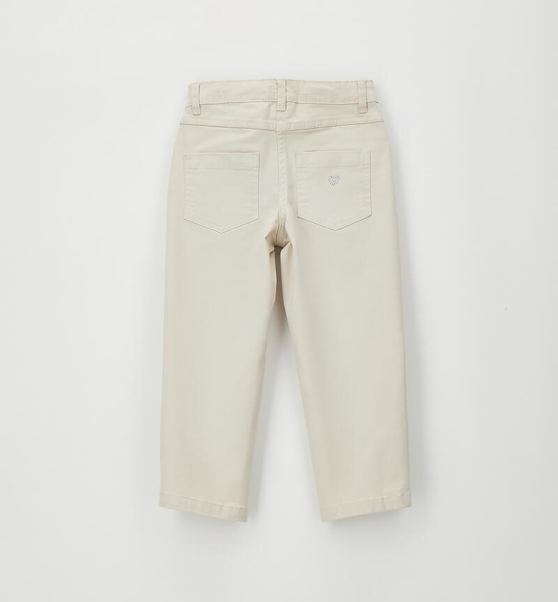 Trousers for girls ECRU'-0164