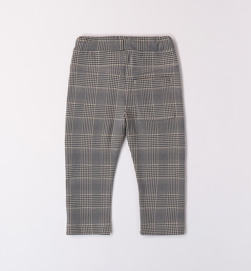 Sarabanda checked trousers for boys from 9 months to 8 years ECRU-NAVY-6K65