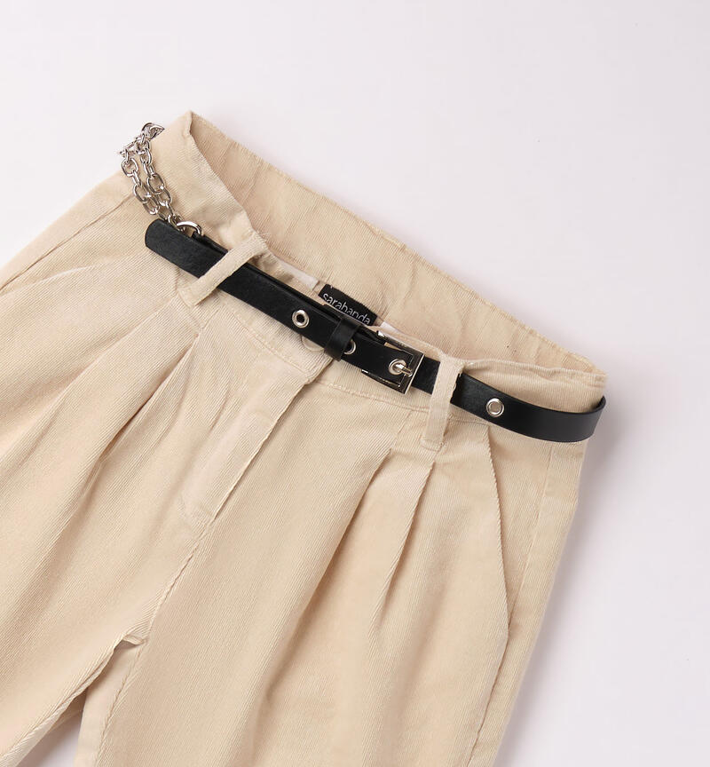 Sarabanda velvet trousers for girls from 8 to 16 years BURRO-0215