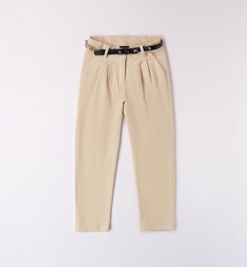 Sarabanda velvet trousers for girls from 8 to 16 years BURRO-0215