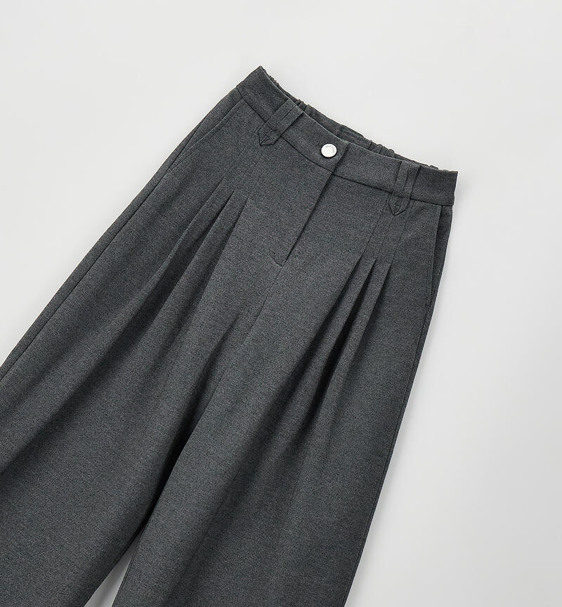 Pantalone ragazza elegante GRIGIO MELANGE SCURO-8994