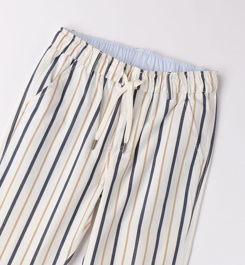 Boys' striped trousers ECRU'-0441