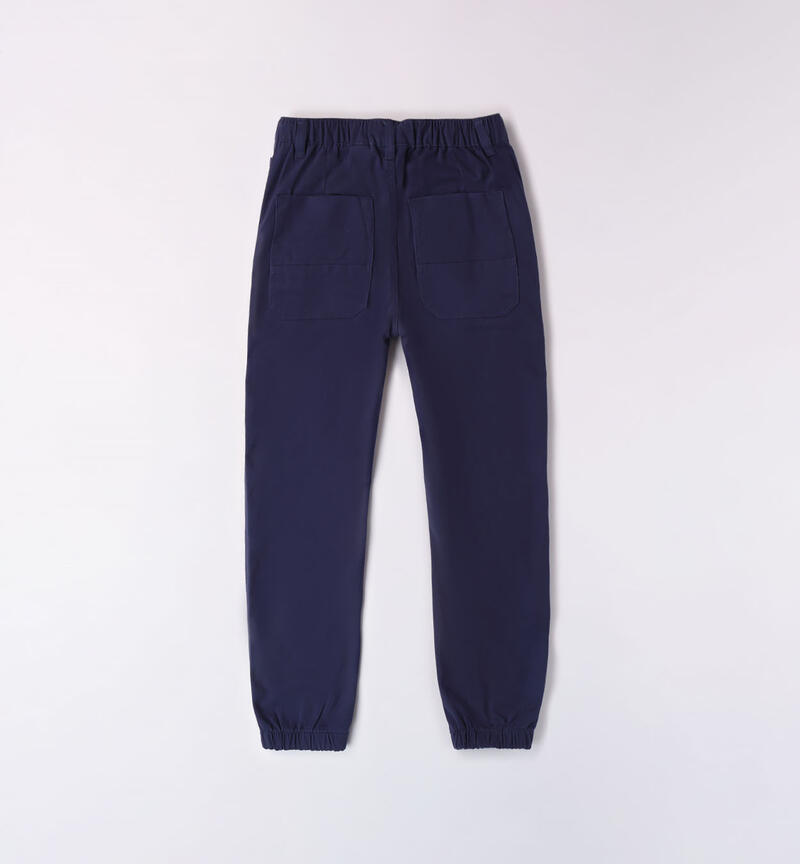 Sarabanda trousers with an elasticated waistband for boys from 8 to 16 years NAVY-3547
