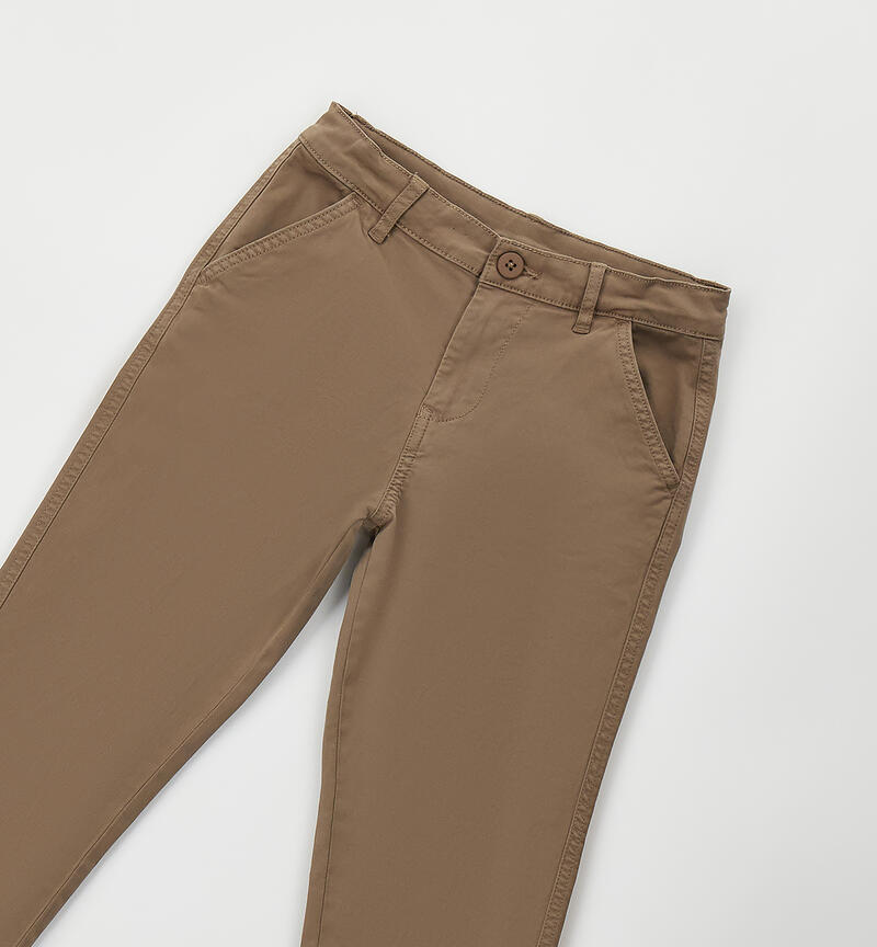 Pantalone ragazzo in cotone MARRONE-0621