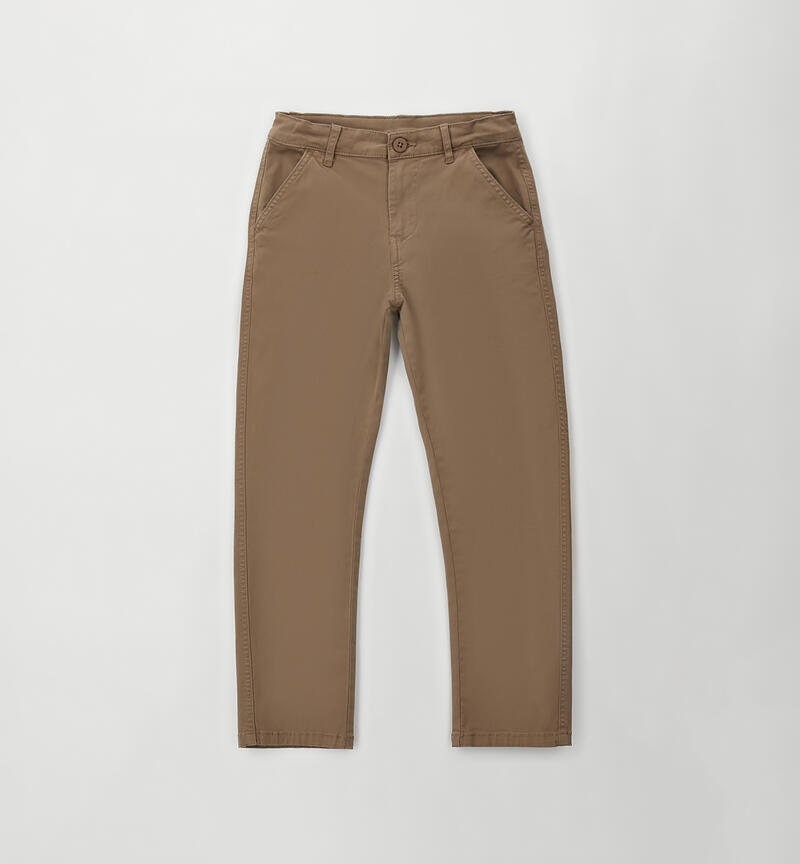 Pantalone ragazzo in cotone MARRONE-0621