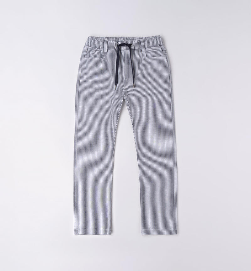 Sarabanda regular fit trousers for boys from 8 to 16 years BIANCO-BLU-8020