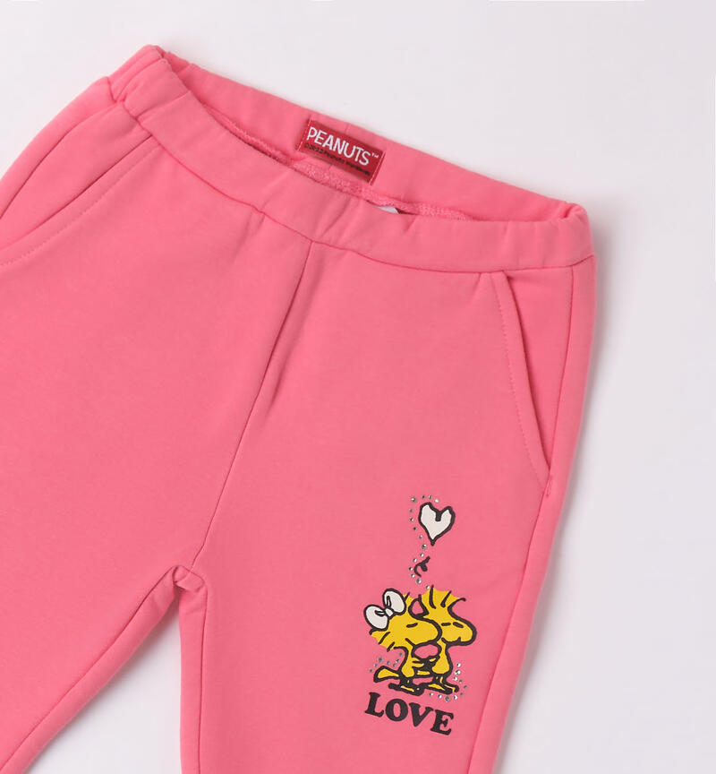 Pantalone rosa Snoopy per bambina da 9 mesi a 8 anni Sarabanda CORALLO-2322