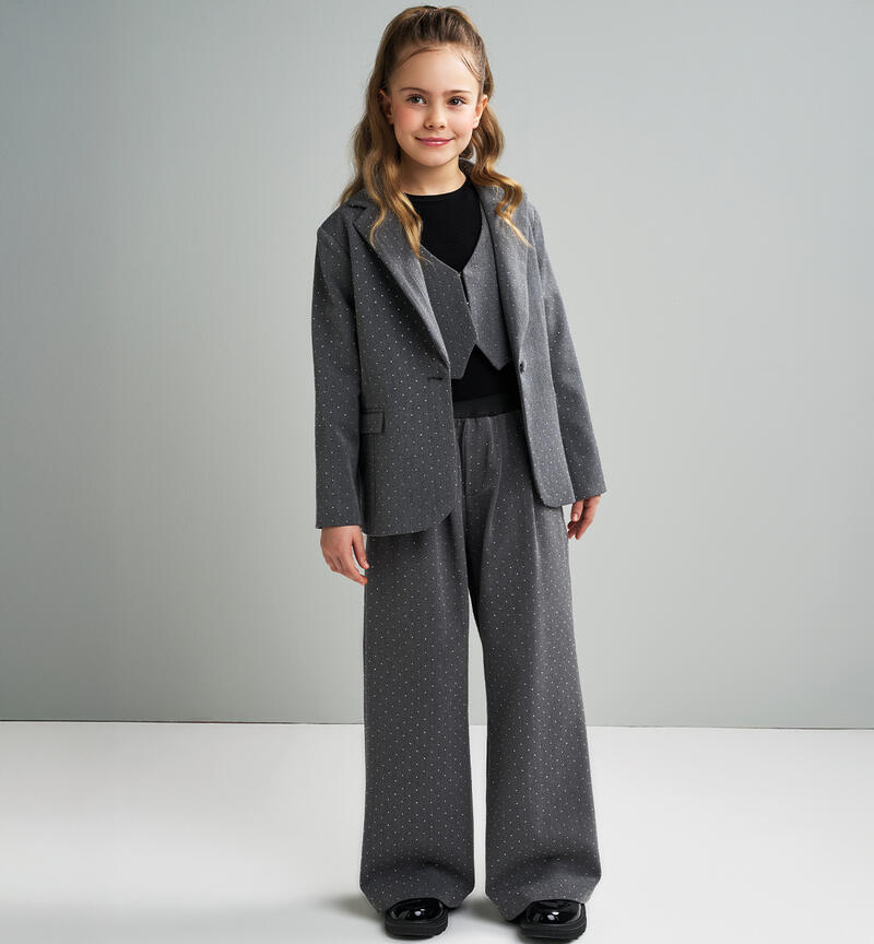 Sarabanda trousers for girls GRIGIO MELANGE SCURO-8994