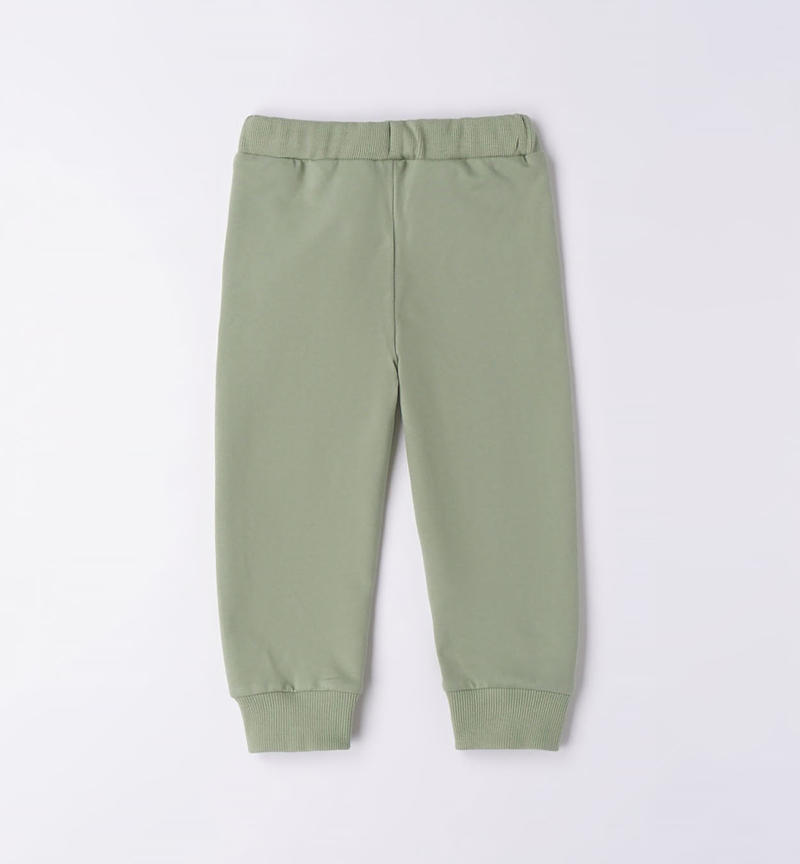 Sarabanda tracksuit bottoms for boys from 9 months to 8 years VERDE SALVIA-4715