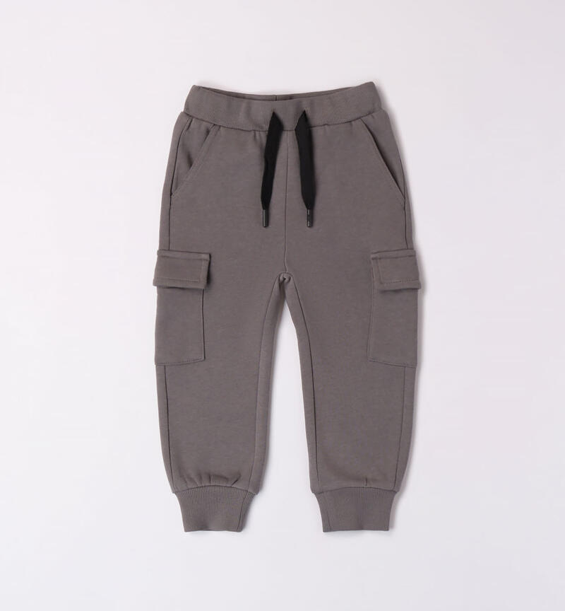 Sarabanda tracksuit bottoms with large pockets for boys from 9 months to 8 years GRIGIO SCURO-0564