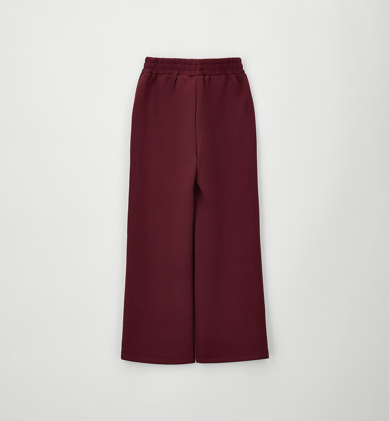 Tracksuit trousers for girls BURGUNDY-2557