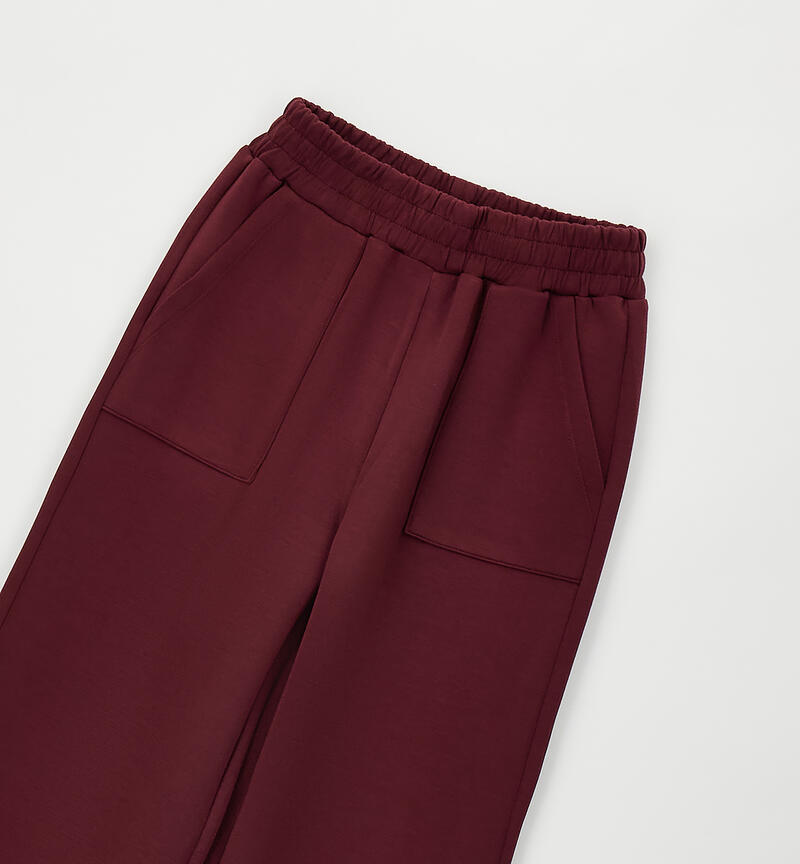Tracksuit trousers for girls BURGUNDY-2557