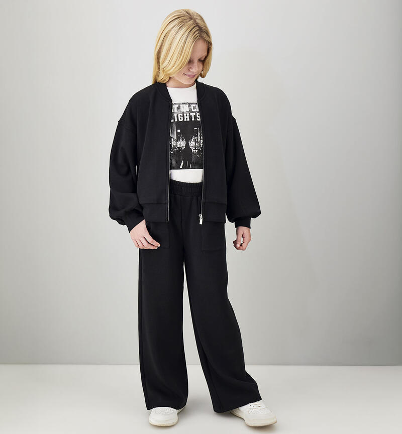 Tracksuit trousers for girls NERO-0658