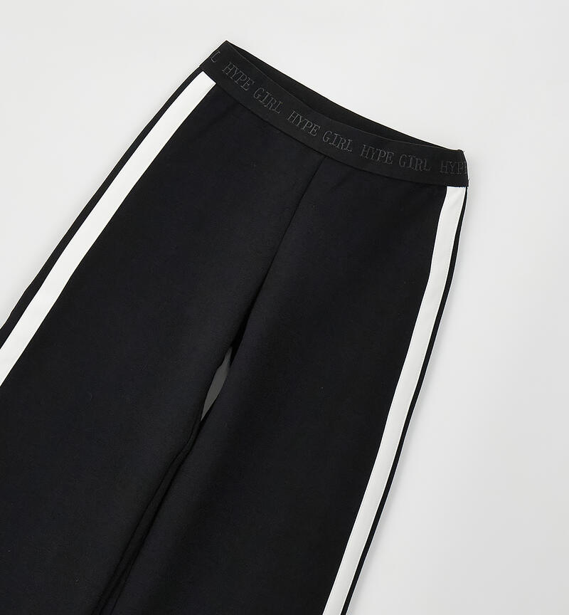 Pantalone tuta per ragazza NERO-0658