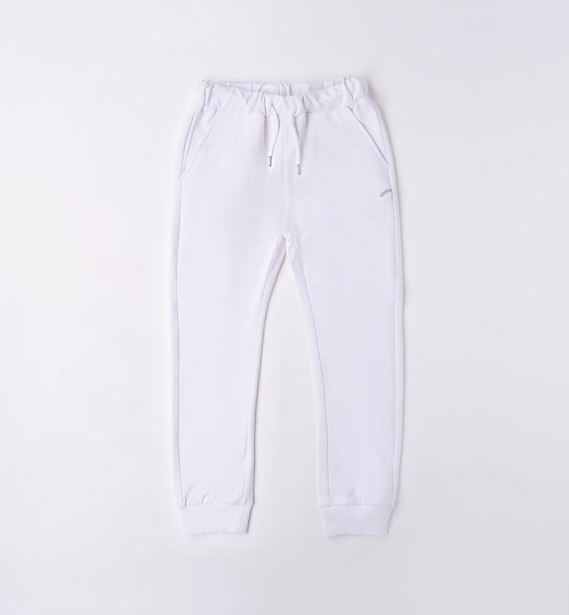 Sarabanda tracksuit bottoms for girls from 8 to 16 years BIANCO-0113