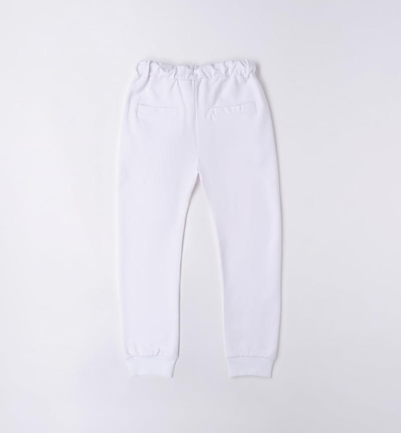 Sarabanda tracksuit bottoms for girls from 8 to 16 years BIANCO-0113