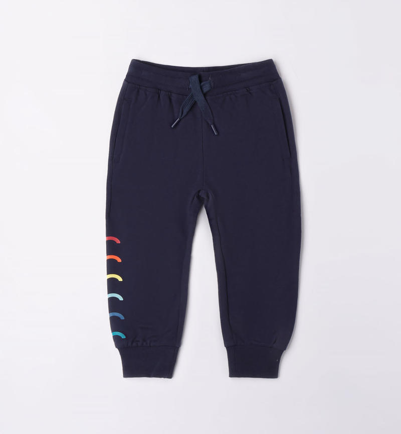 Sarabanda colourful printed tracksuit bottoms for boys from 9 months to 8 years NAVY-3854