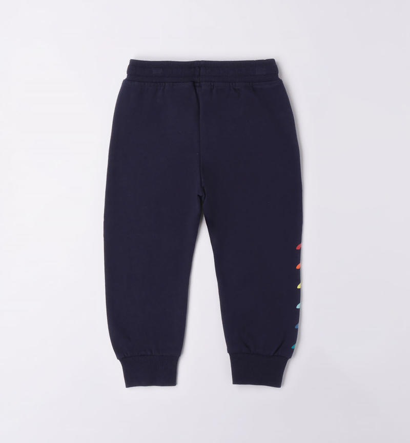 Sarabanda colourful printed tracksuit bottoms for boys from 9 months to 8 years NAVY-3854