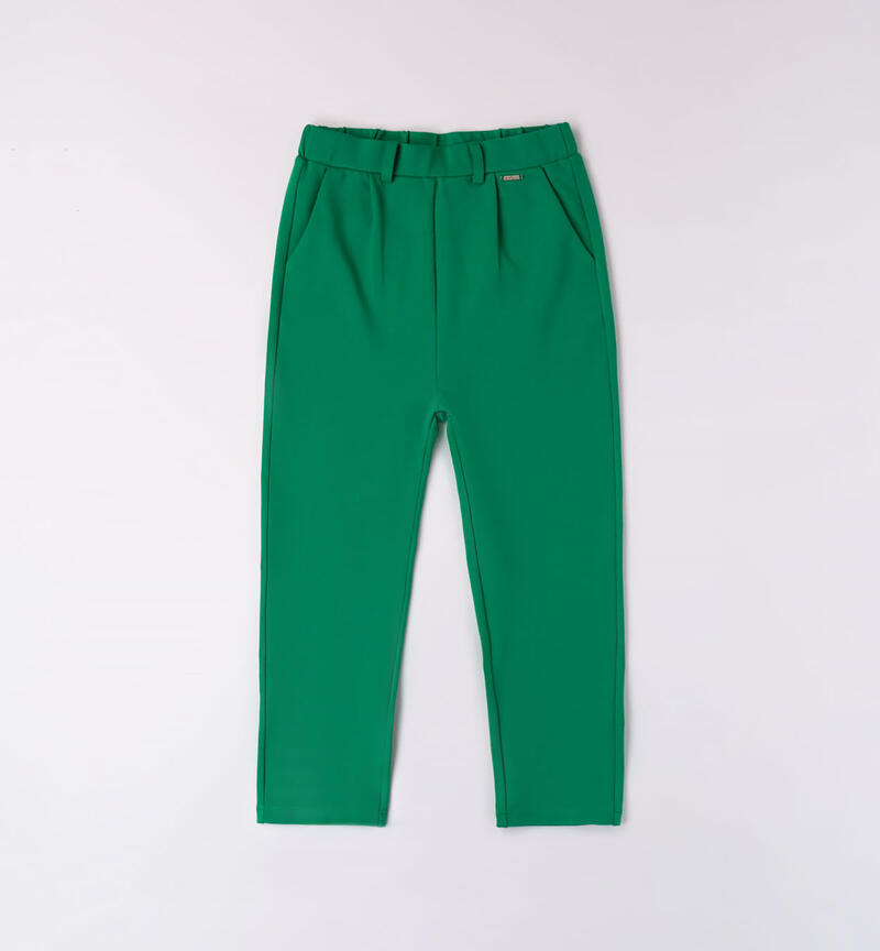 Sarabanda green trousers for girls from 8 to 16 years VERDE-5156
