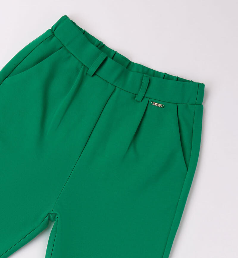 Sarabanda green trousers for girls from 8 to 16 years VERDE-5156