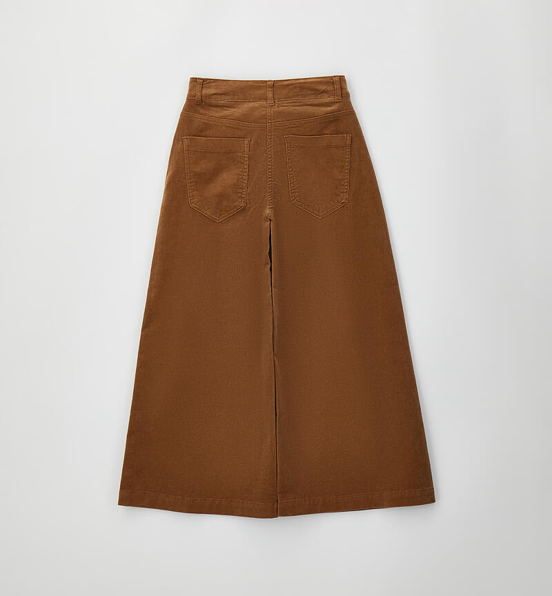 Pantalone wide leg ragazza BEIGE-1117