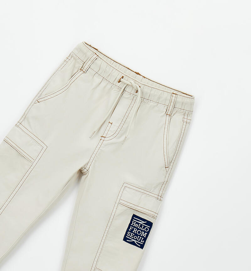 100% cotton children's trousers BEIGE-0172