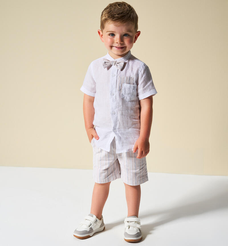 Boy's striped trousers BEIGE-0172