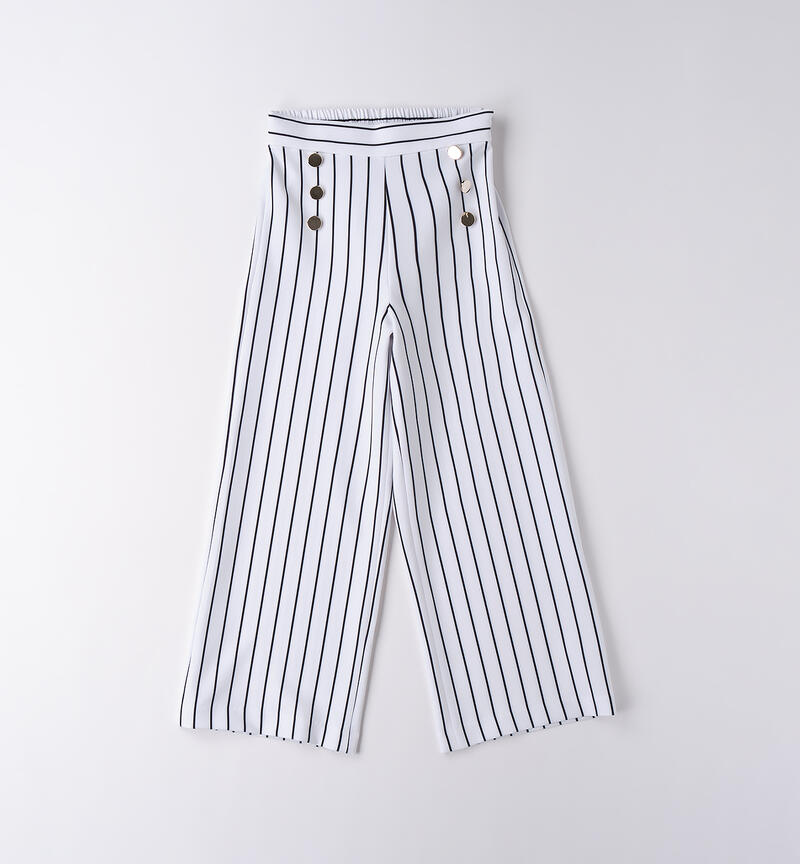 Pantaloni a righe ragazza BIANCO-NERO-6BPQ