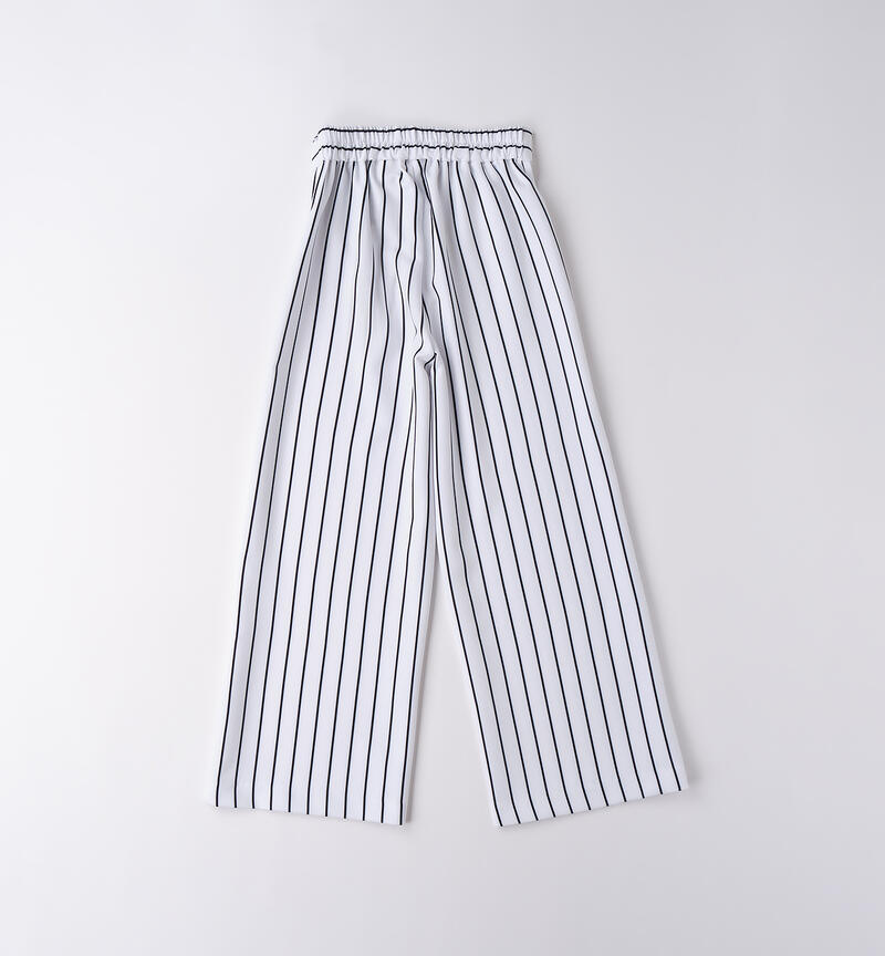 Pantaloni a righe ragazza BIANCO-NERO-6BPQ