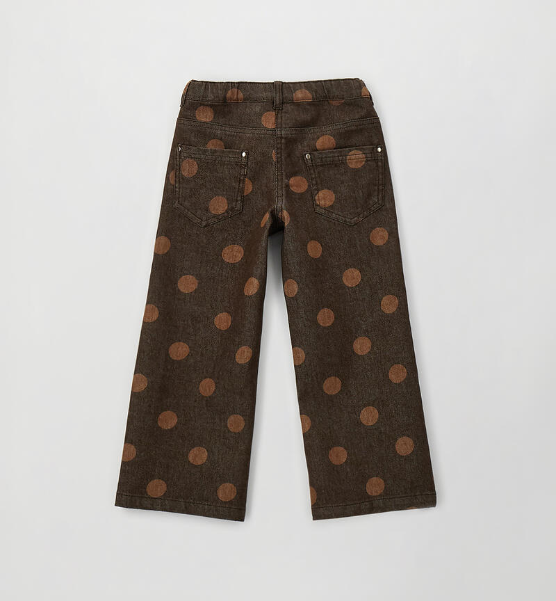 Pantaloni bambina a pois MARRONE-MARRONE-6CGM