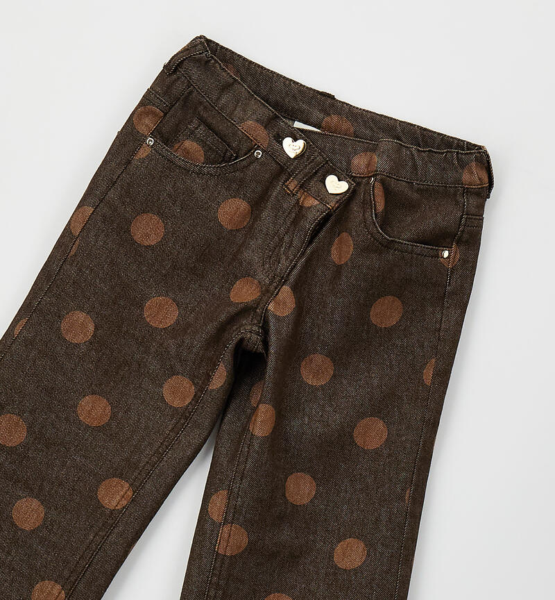Pantaloni bambina a pois MARRONE-MARRONE-6CGM