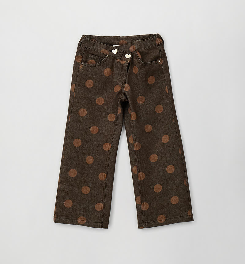 Pantaloni bambina a pois MARRONE-MARRONE-6CGM
