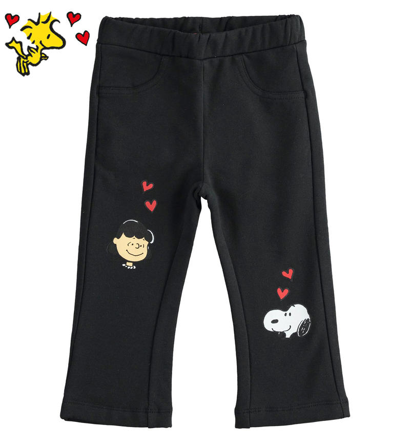 Pantaloni bambina capsule Peanuts da 9 mesi a 8 anni Sarabanda NERO-0658