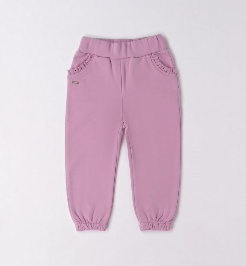 Sarabanda trousers with ruffles for girls from 9 months to 8 years LILLA-3111
