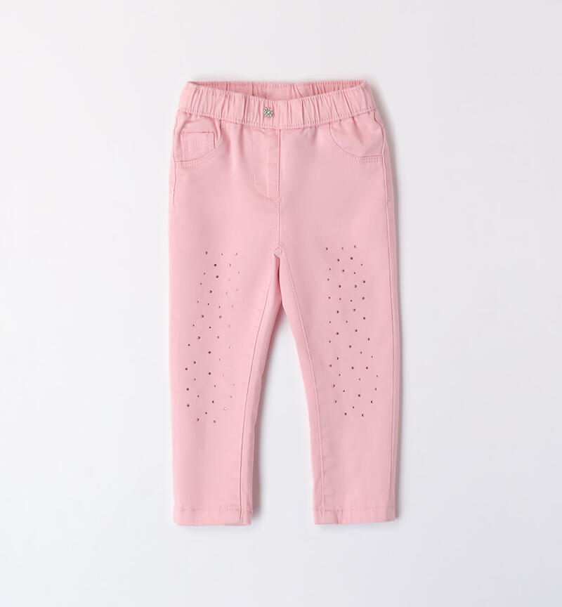 Girl's trousers with rhinestones  PINK DOLPHINS-2775