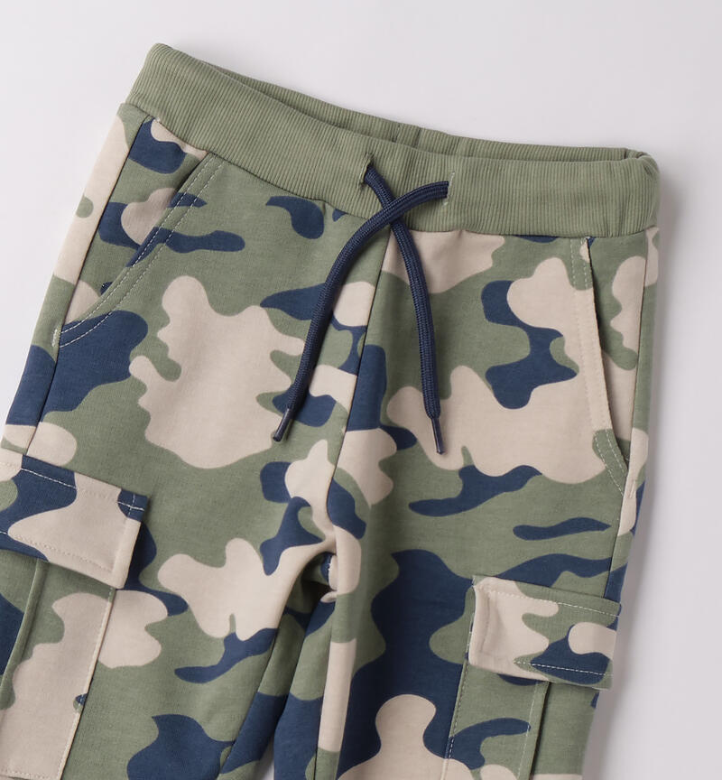 Pantaloni bambino 100% cotone PANNA-VERDE-6BSX