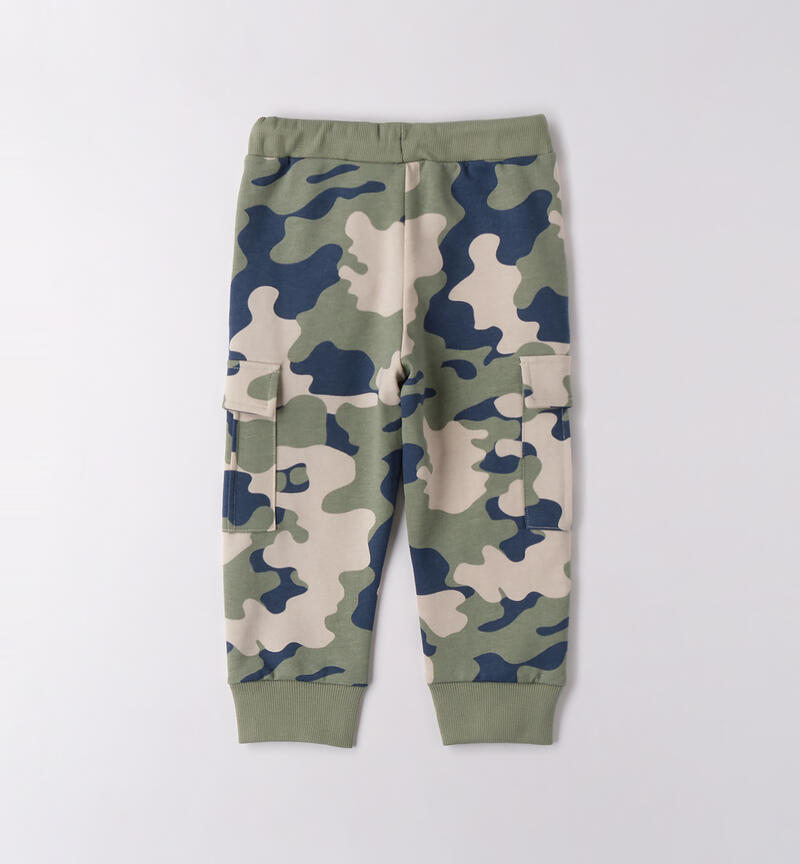 Pantaloni bambino 100% cotone PANNA-VERDE-6BSX