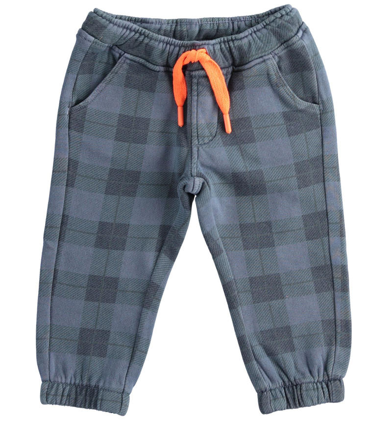 Sarabanda boy's check-pattern pants from 9 months to 8 years BIANCO-BLU-6UQ3
