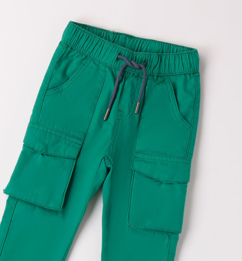 Boys' cargo trousers VERDE-4523