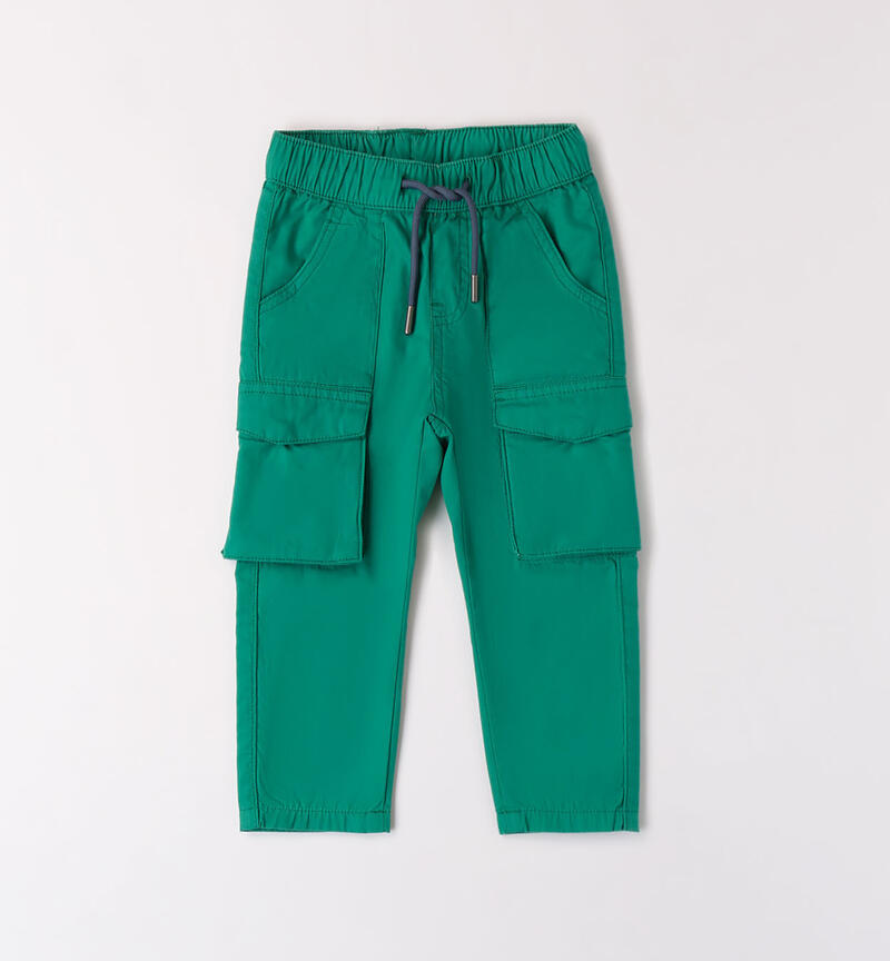 Boys' cargo trousers VERDE-4523