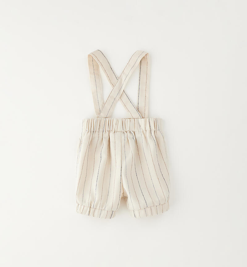 Baby formal trousers with suspenders ECRU'-0164