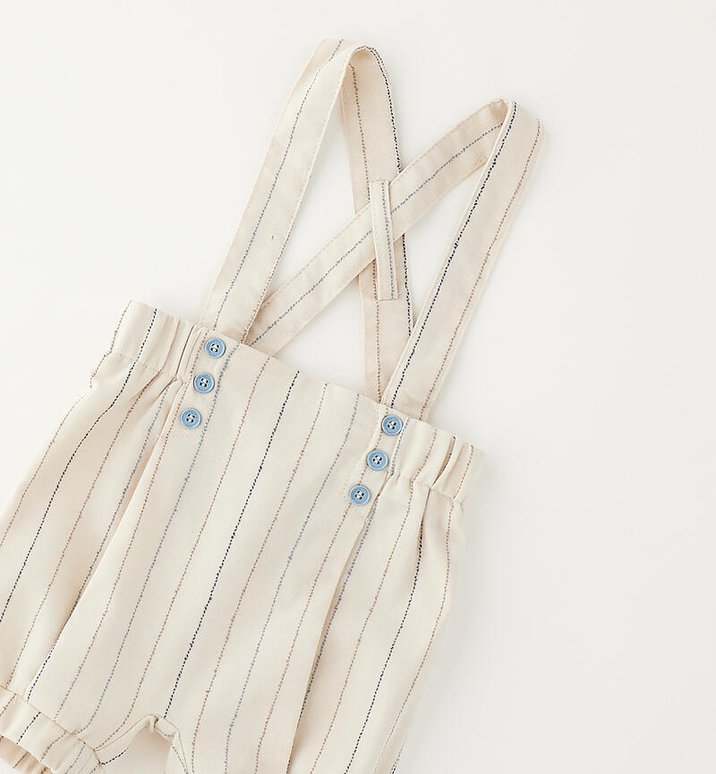 Baby formal trousers with suspenders ECRU'-0164