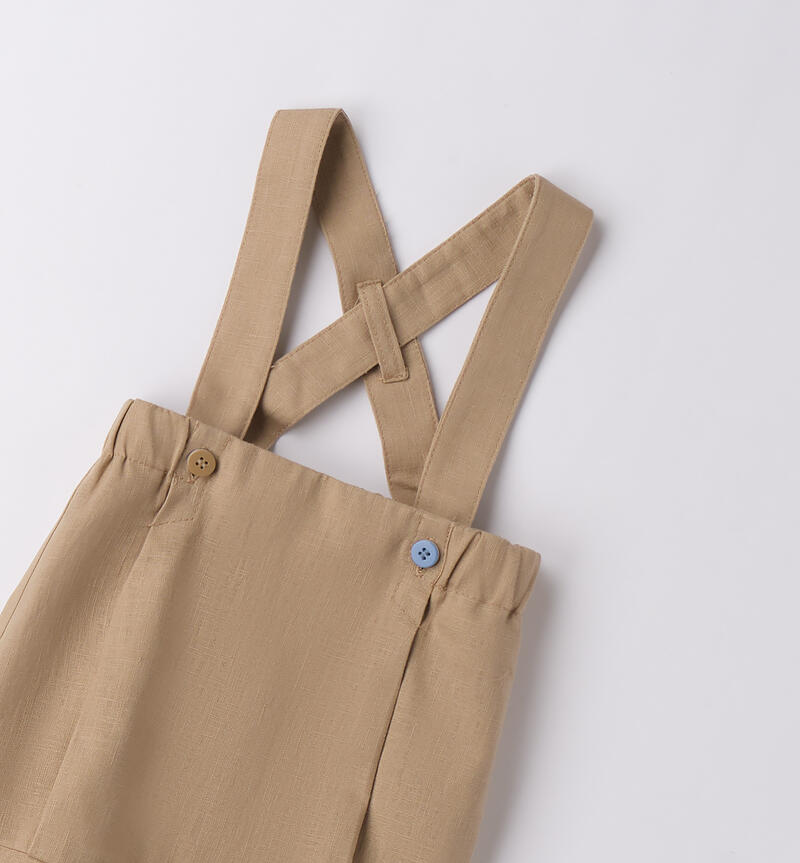 Pantaloni con bretelle neonato NOCCIOLA-0937