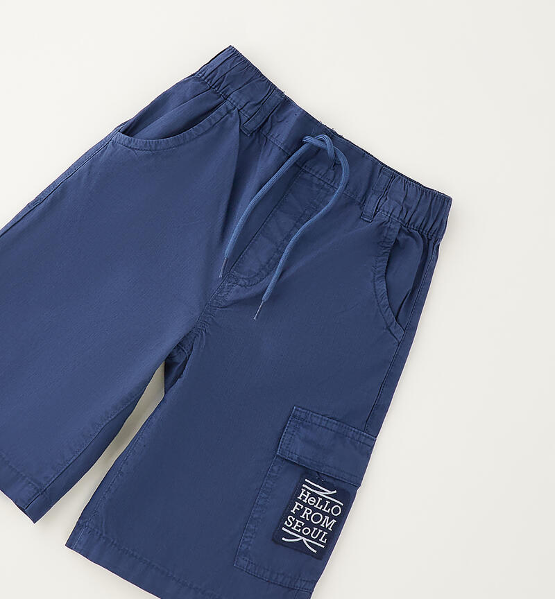 Pantaloni corti 100% cotone BLU-3656