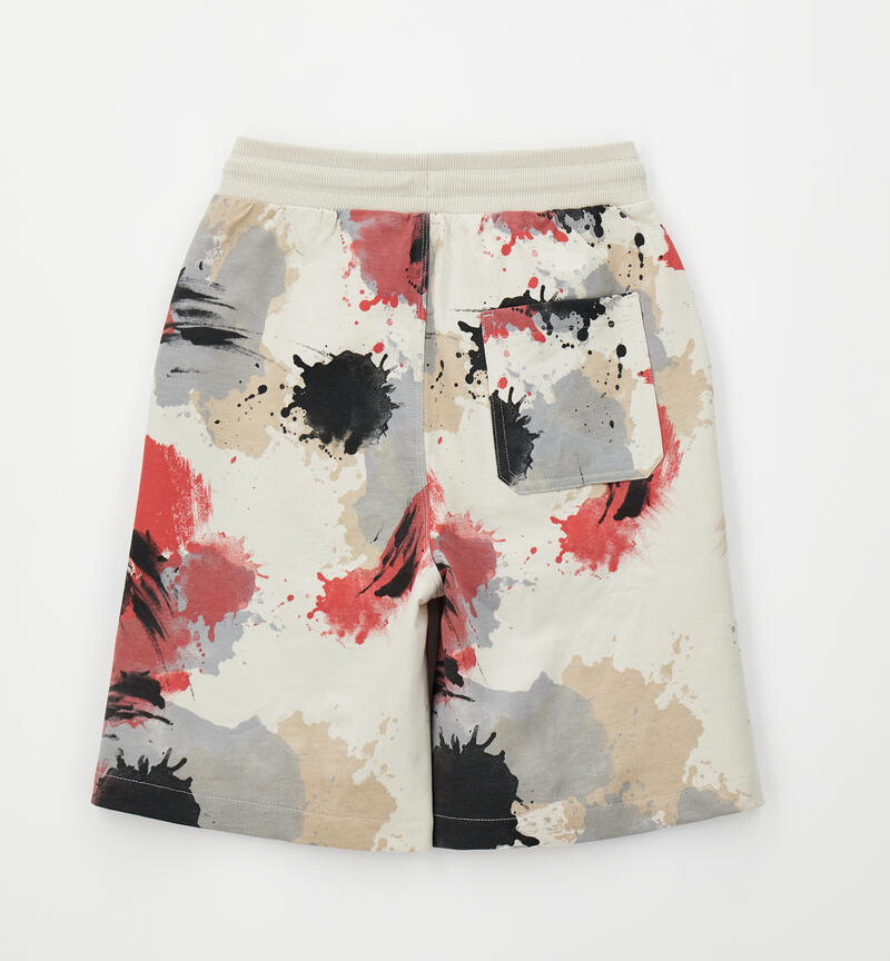 Pantaloni corti 100% cotone ragazzo ECRU'-MULTICOLOR-6BZL