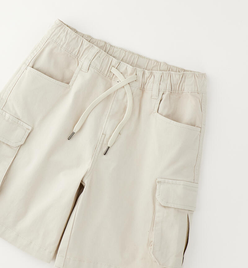 Pantaloni corti con tasche ragazzo BEIGE-0421