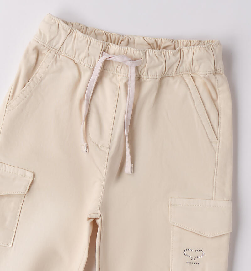Pantaloni da bambina CREMA-0921