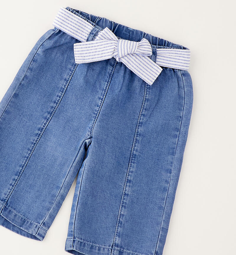 Baby girl trousers STONE WASHED CHIARO-7400