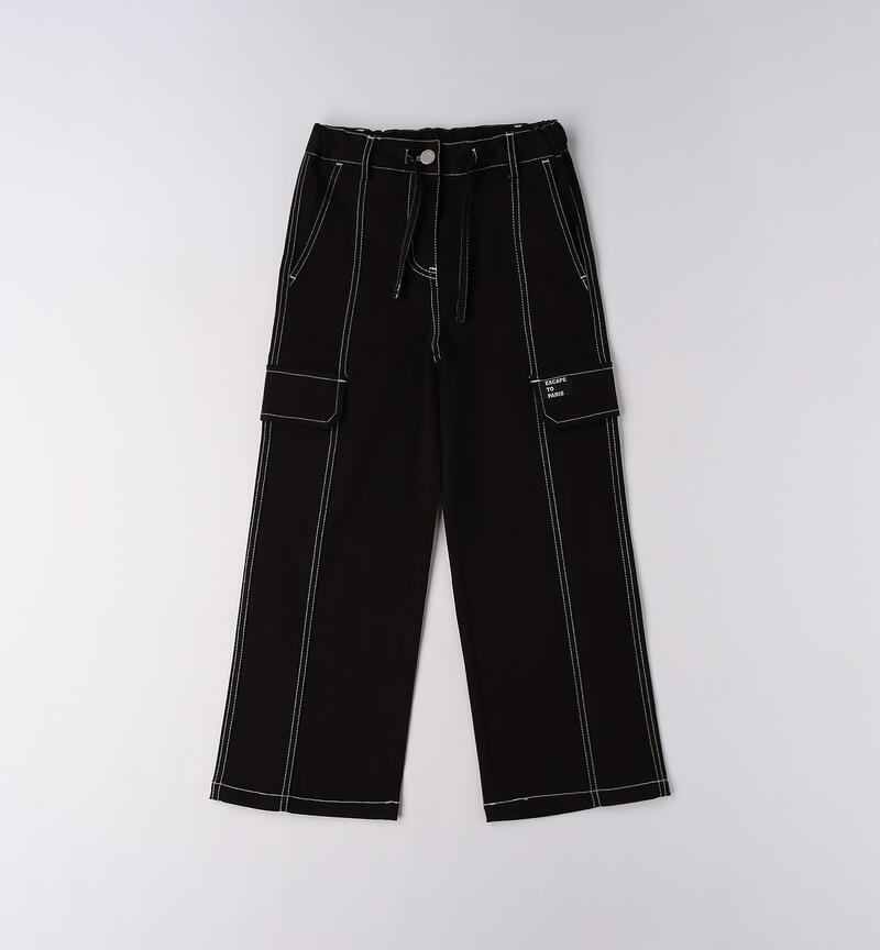 Pantaloni da ragazza NERO-0658